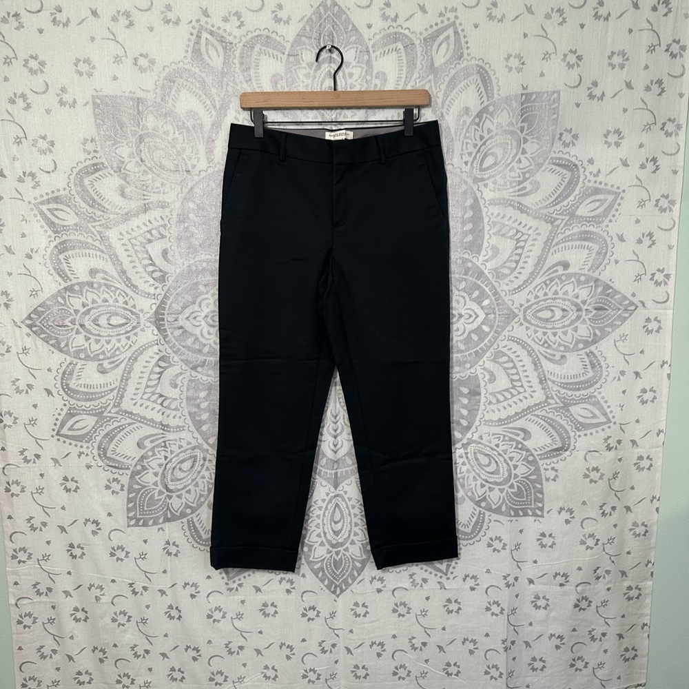 Euc $98 Banana Republic The Martin Fit Capri Crop Pants Stretch Cuffed Black 6